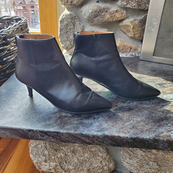 14th & Union Black Faux Leather Ankle Booties Size 6.5M - Picture 6 of 16